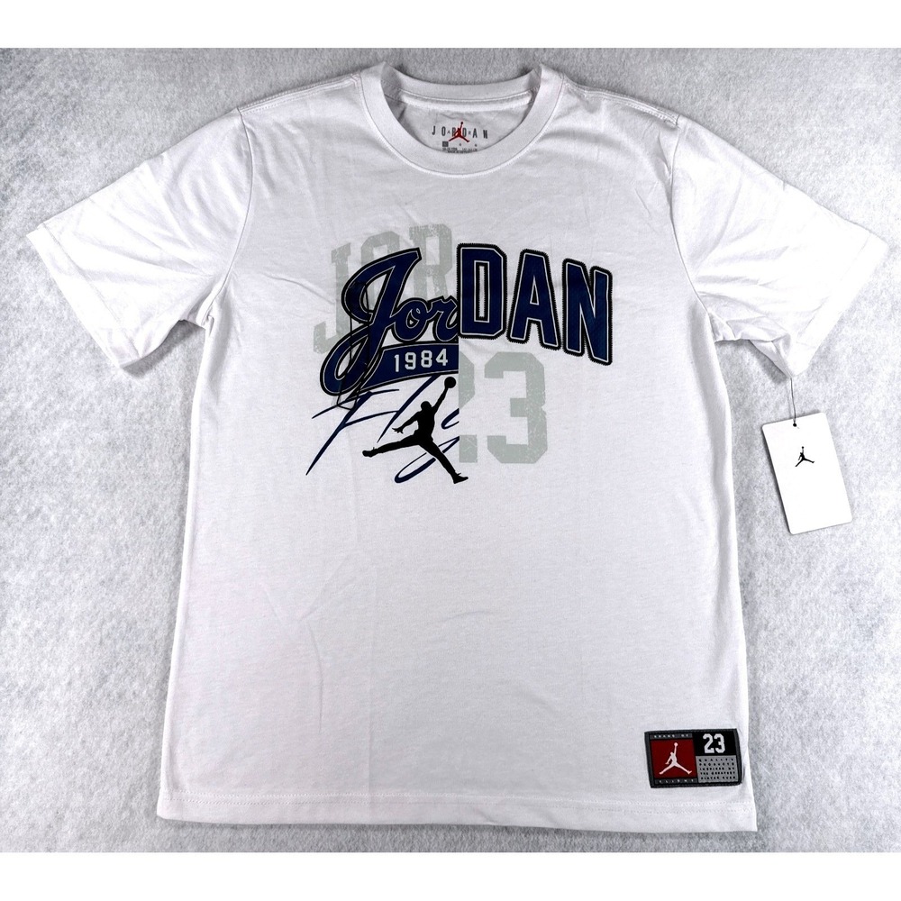 Jordan 1984 Youth Size 7 6-7 Years White Graphic Logo T Shirt NWT
